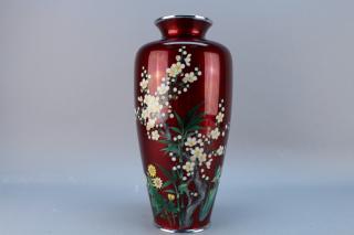 Appraisal: Vintage Japanese Cloisonne Plum Blossom Vase Vintage Fine Japanese Ando