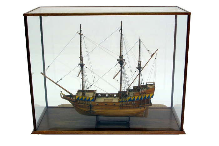 Appraisal: PRIVATELY COMMISSIONED WOOD SAILING SHIP MODEL IN GLASS DISPLAY CASE