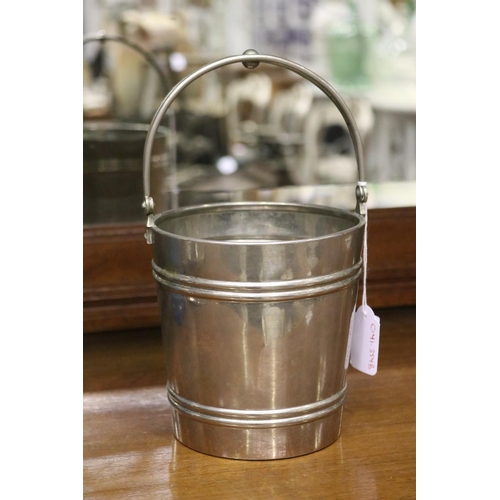 Appraisal: Vintage French swing handled ice bucket with liner approx cm