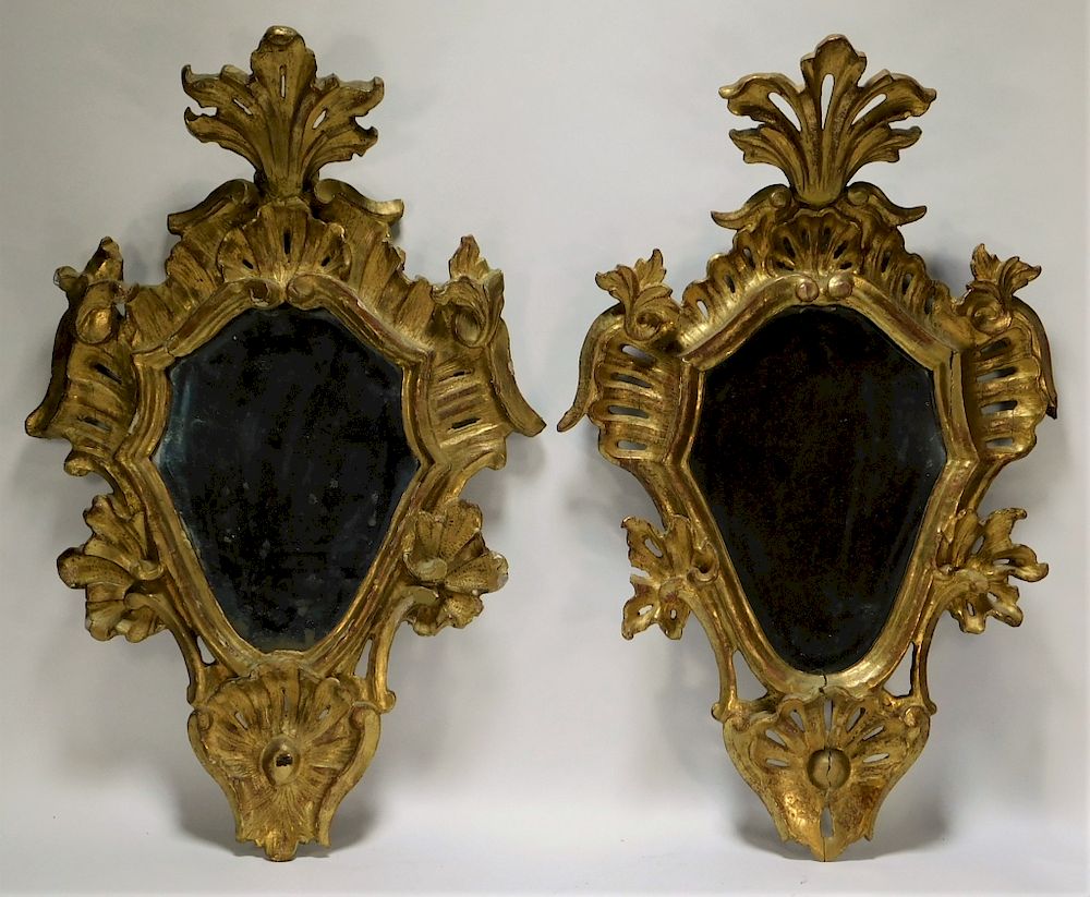 Appraisal: PC Italian Florentine Rococo Gilt Wall Mirrors Italy th Century