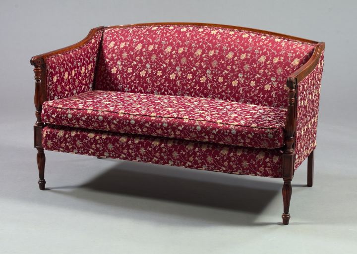 Appraisal: George III-Style Stained Mahogany Sofa in the Sheraton manner with