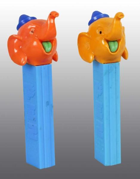 Appraisal: Lot of Elephants With Hats Pez Dispensers Description One light