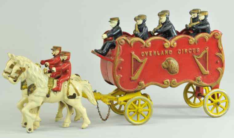 Appraisal: KENTON HORSEDRAWN OVERLAND CIRCUS BAND WAGON Cast iron elaborate casting