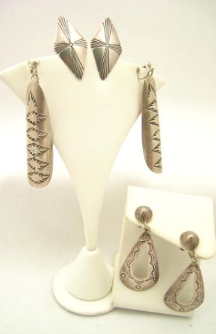 Appraisal: Two pair of Mexican sterling screw back earrings including silver