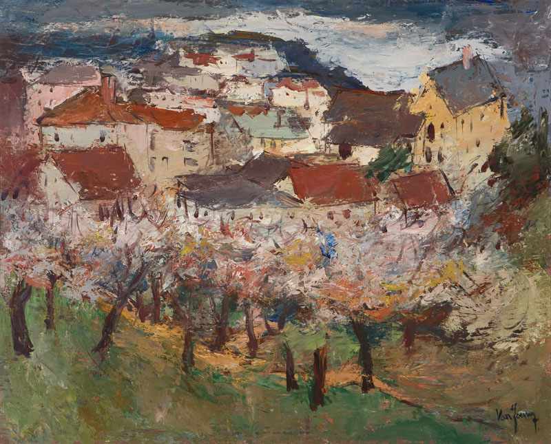 Appraisal: Oscar Van Young - Los Angeles CA Spring Landscape Rooftops