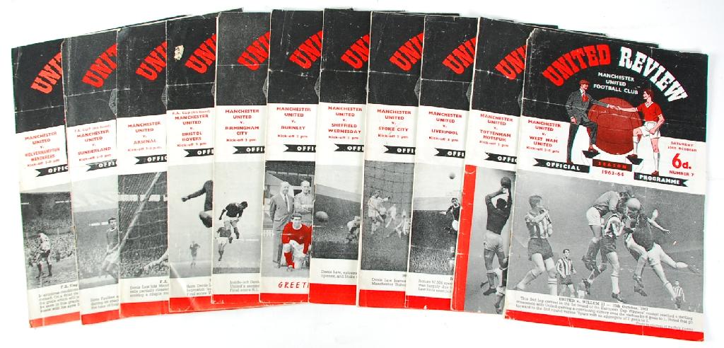 Appraisal: MANCHESTER UNITED HOME PROGRAMMES - including West Ham Tottenham Liverpool