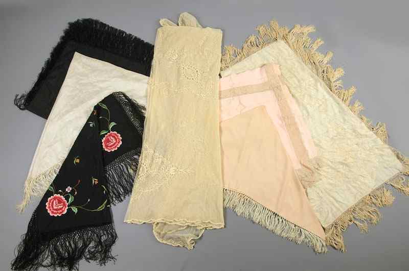 Appraisal: NICE COLLECTION OF VINTAGE PIANO SCARVES AND TEXTILES piece lot