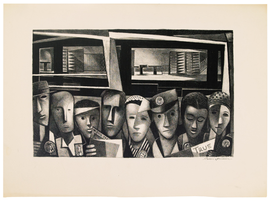 Appraisal: BENTON SPRUANCE Subway Shift The Second Front Lithograph x mm