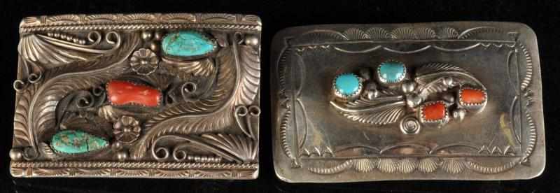 Appraisal: Lot of Native American Indian Belt Buckles Description Includes one