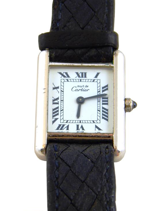 Appraisal: JEWELRY Lady's Must De Cartier wrist watch stamped and tested