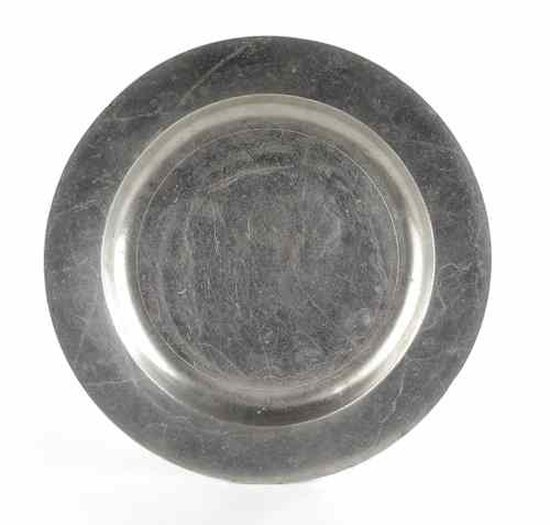 Appraisal: Newport of Philadelphia pewter plate ca bearing the touch of