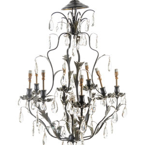 Appraisal: A T le Seven-Light Chandelier th Century Height x width