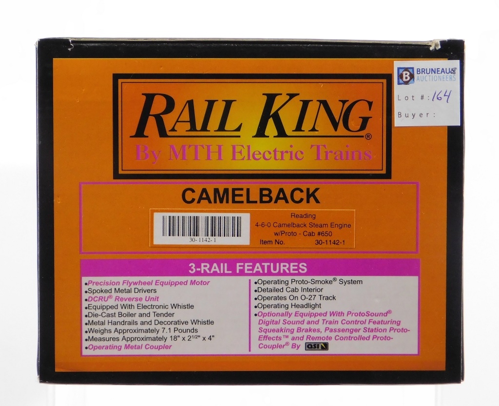 Appraisal: RAIL KING READING - - CAMELBACK STEAM ENGINE United States