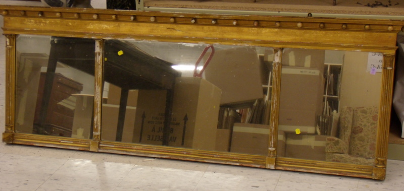 Appraisal: Classical-style Giltwood Tri-part Overmantel Mirror ht lg in