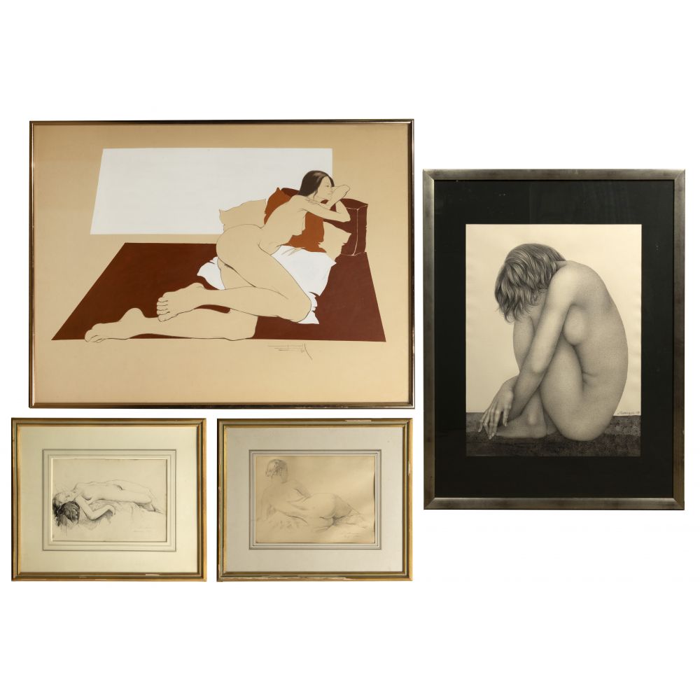 Appraisal: PRINT AND DRAWING ASSORTMENT items all having nude female figure