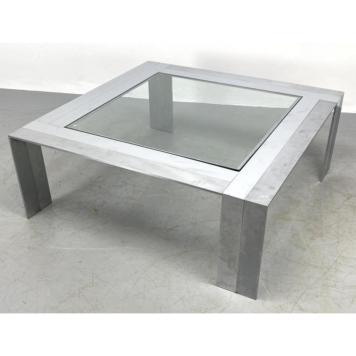 Appraisal: Pierre Cardin Style Coffee Cocktail Table Satin and Polished chrome