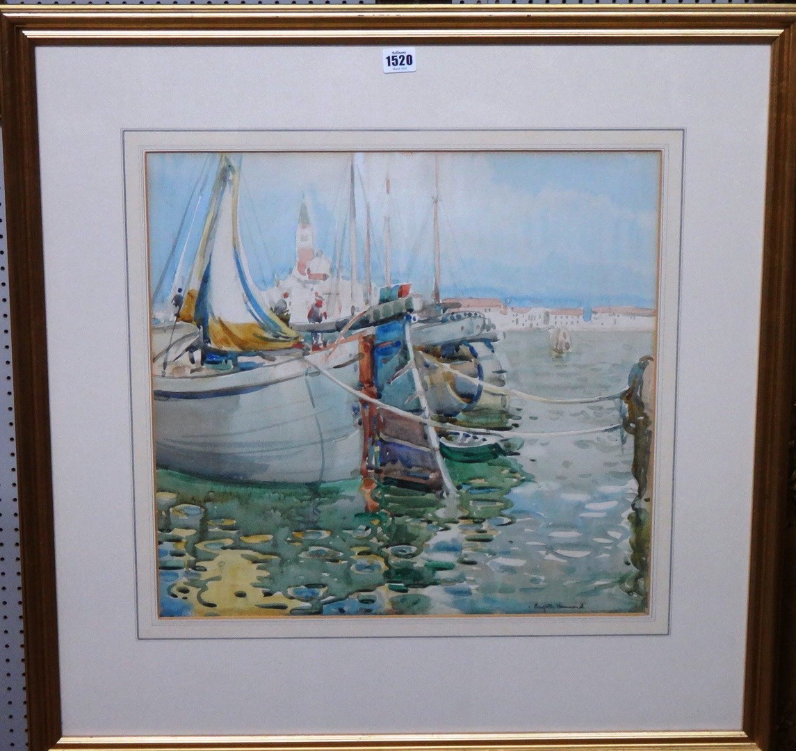 Appraisal: Arthur Henry Knighton Hammond - Moored boats Venice watercolour signed