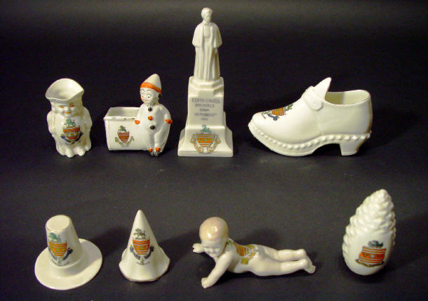 Appraisal: Eight Eastbourne crested china items including an Edith Cavell monument