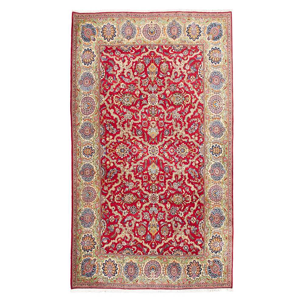 Appraisal: TABRIZ CARPET NORTHWEST PERSIA MID TH CENTURY the crimson field