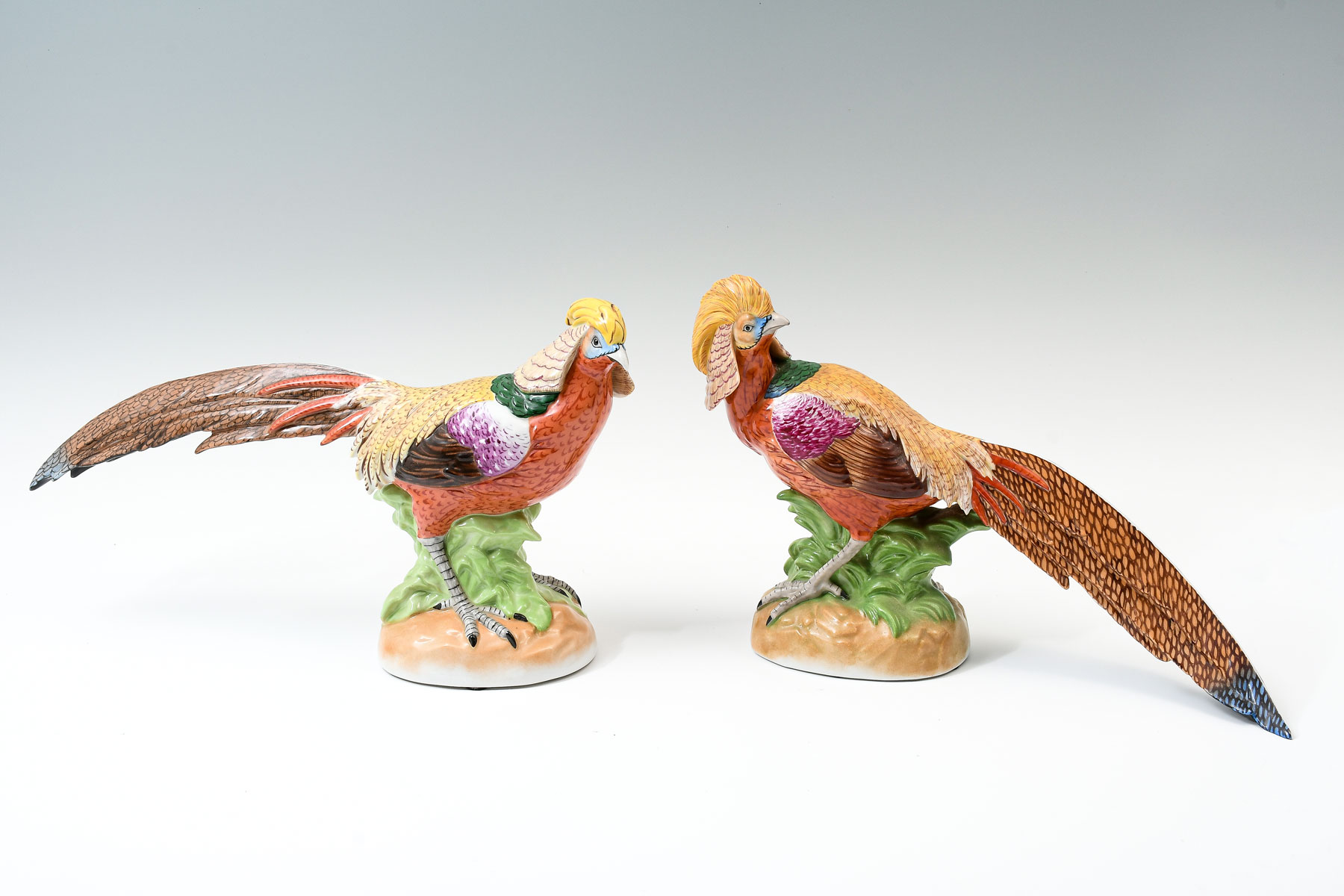 Appraisal: PAIR OF CARL THIEME DRESDEN PORCELAIN PHEASANTS Pair of Dresden