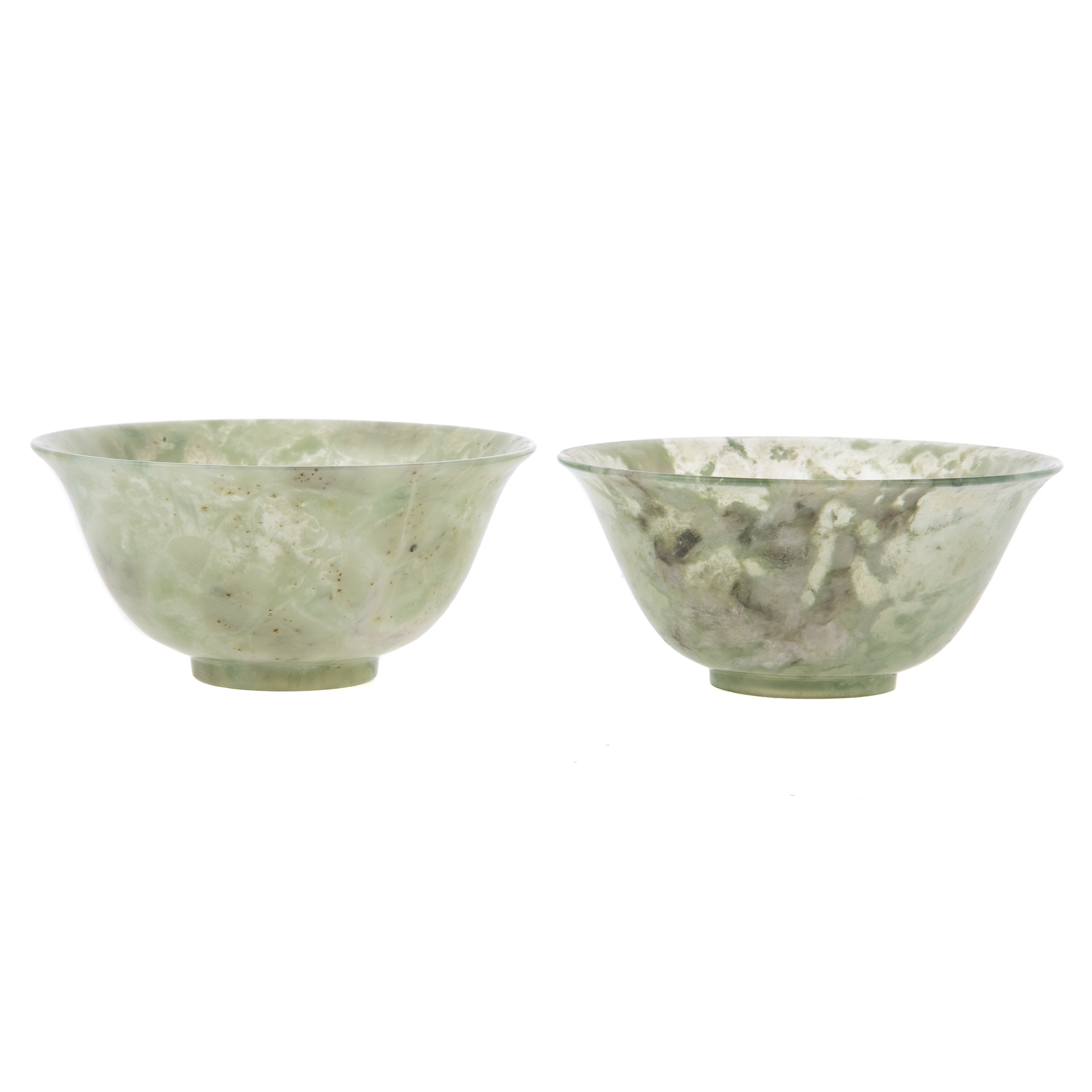 Appraisal: A PAIR OF CHINESE CARVED JADE SMALL BOWLS Republic Period