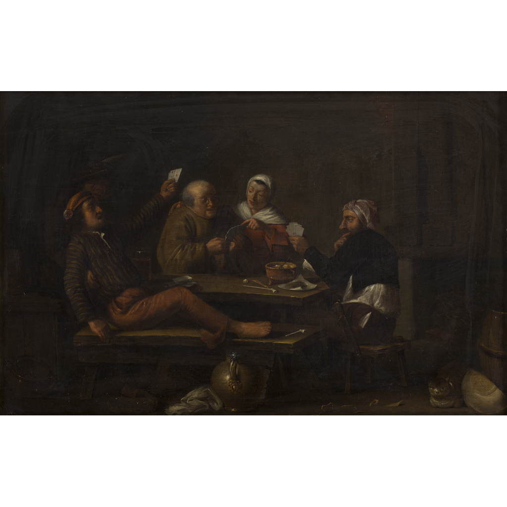 Appraisal: TH CENTURY DUTCH SCHOOL THE CARD PLAYERS Oil on panel