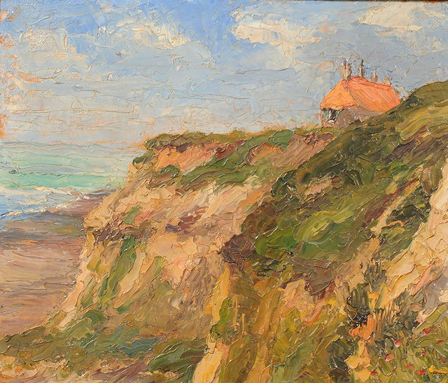 Appraisal: Ronald Ossory Dunlop Irish - House on the cliff overlooking