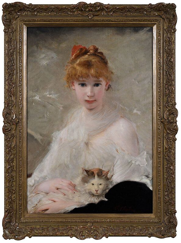 Appraisal: Charles Joshua Chaplin French - My Favorite Pet signed lower