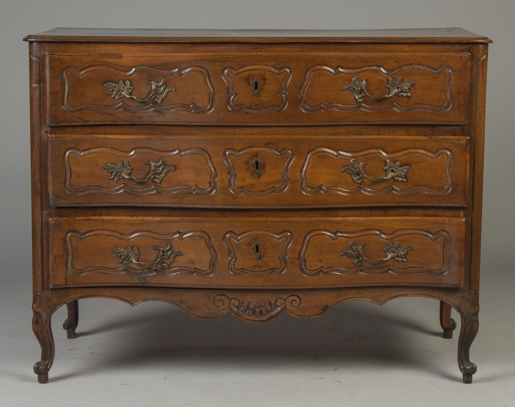 Appraisal: French Three Drawer Fruitwood Chest th century