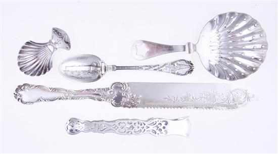 Appraisal: Southern silver scoop and souvenir spoon and other table implements