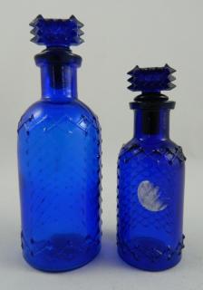 Appraisal: Poison round bottles with diamond pattern Poison- round with diamond