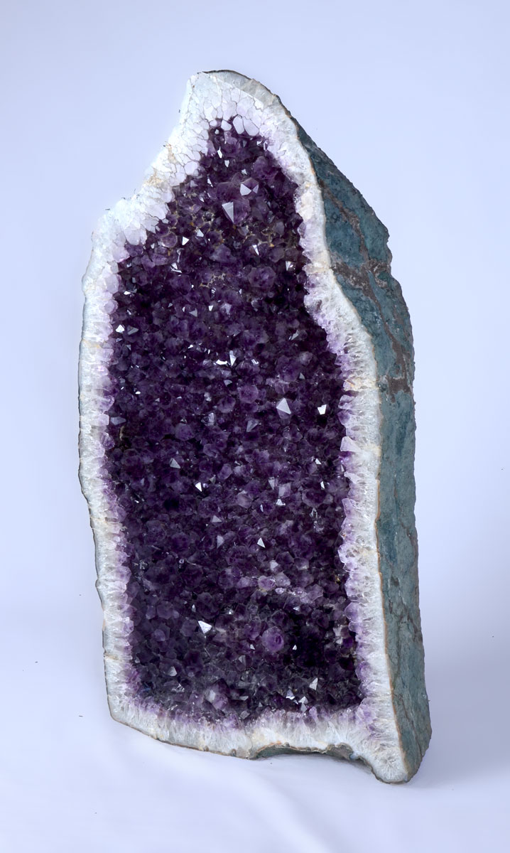 Appraisal: LARGE AMETHYST GEODE CATHEDRAL Polished border approx '' h x