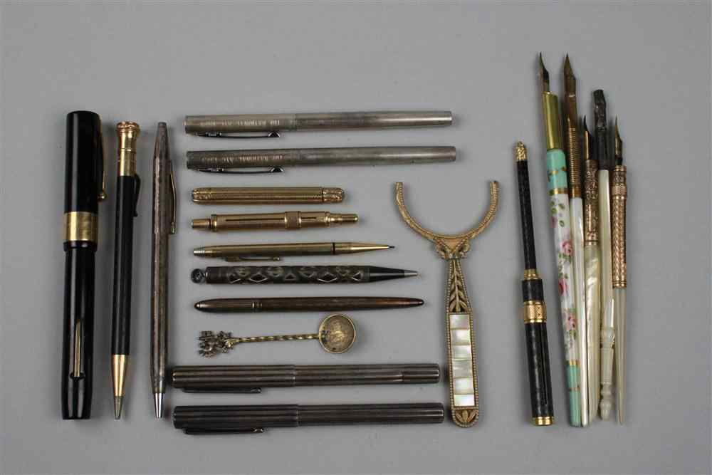 Appraisal: GROUP OF PENS AND DESK ACCESSORIES including a Palais Royale