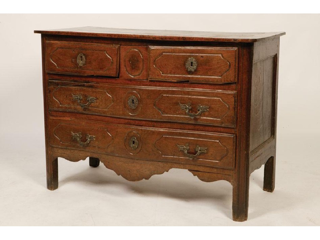 Appraisal: AN TH CENTURY FRENCH CHEST OF DRAWERS the top with