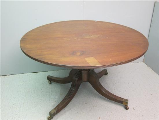 Appraisal: Early th century mahogany round breakfast table on turned column