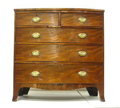 Appraisal: Federal mahogany swell front chest of drawers Two small and