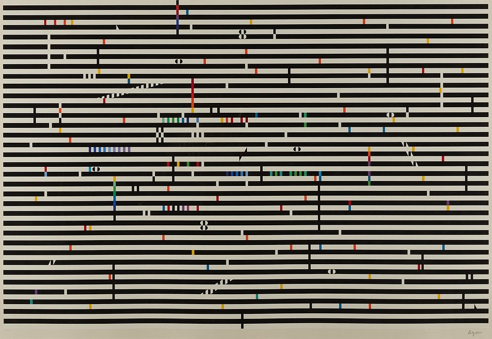 Appraisal: Yaacov Agam Abstract Silkscreen Yaacov Agam b Silkscreen on paper