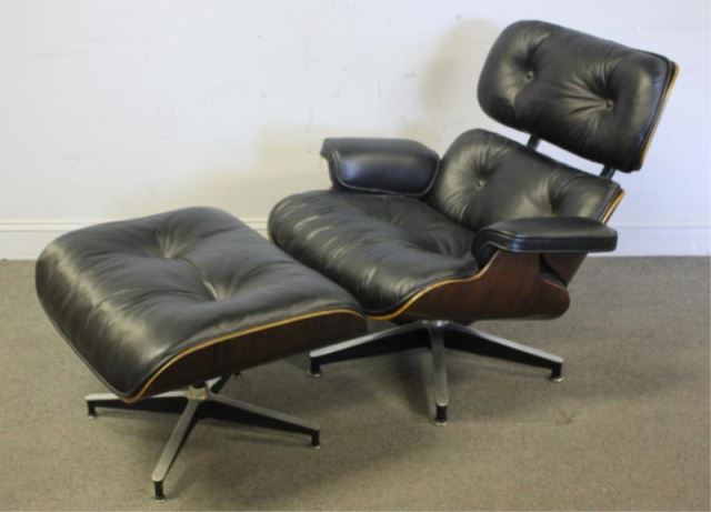 Appraisal: Midcentury Eames Lounge Chair Ottoman Rosewood lounge chair and rosewood