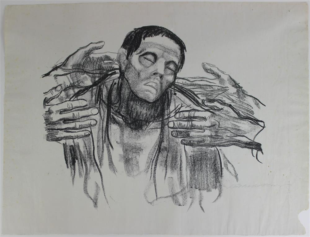 Appraisal: KATHE KOLLWITZ GERMAN - HELFT RUSSLAND HELP RUSSIA Lithograph x