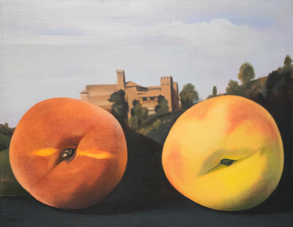 Appraisal: SHERRIE WOLF Oregon born oil on canvas Peaches after Corot