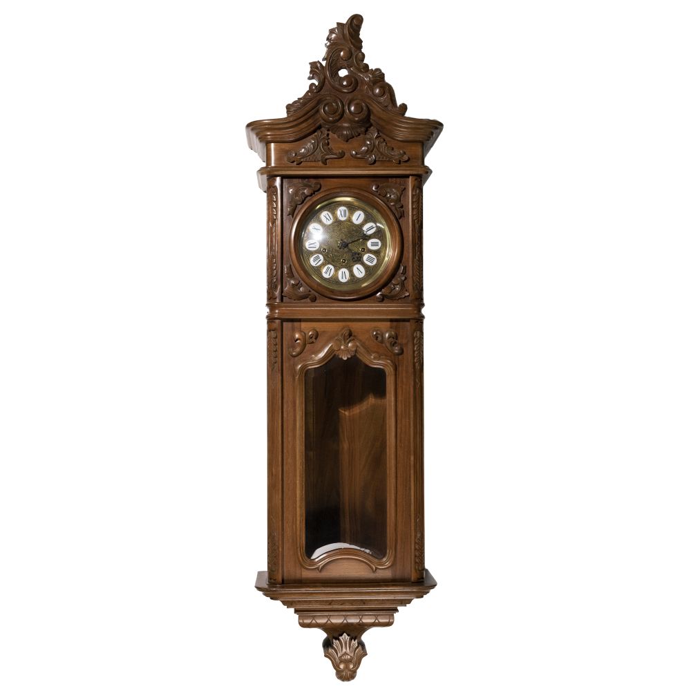 Appraisal: GAZO SANTA BARBARA WALL CLOCKSerial SB W carved walnut case