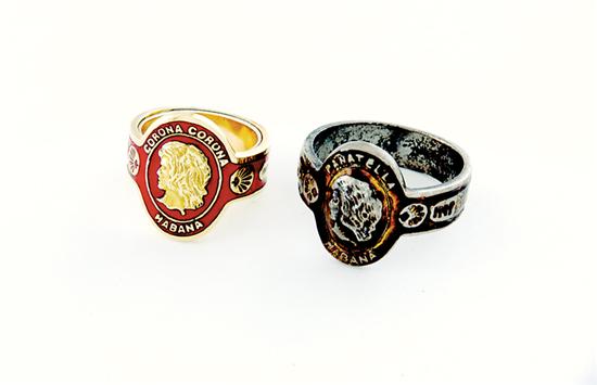 Appraisal: Cigar band rings one silver with the words Pantella Habana