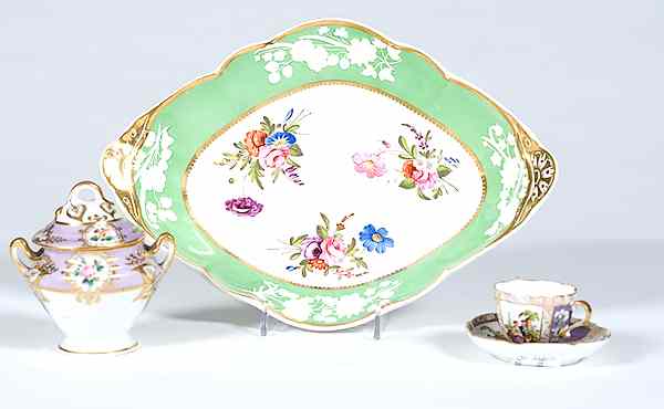 Appraisal: Spode Porcelain Dish and Meissen Demittasse Plus English an assembled