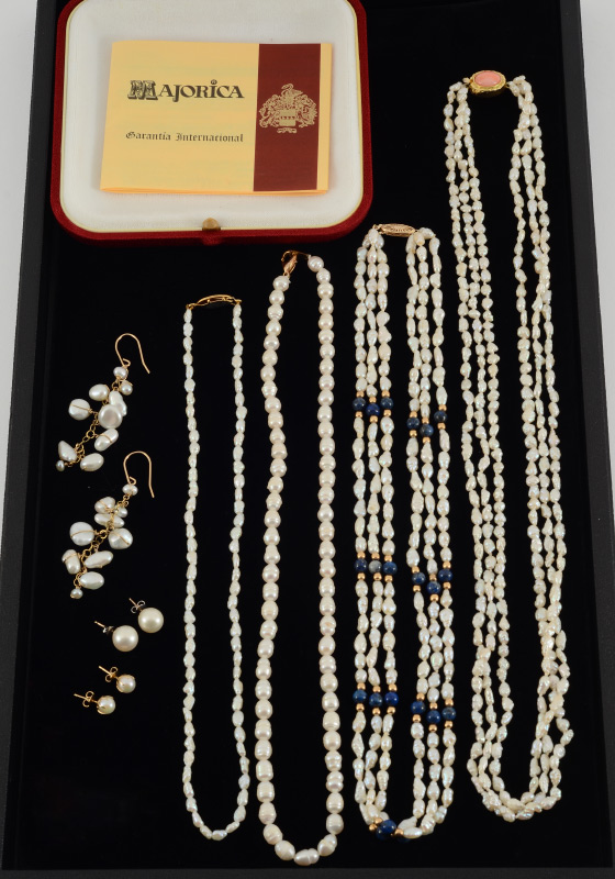 Appraisal: ESTATE LOT OF PEARL JEWELRY To include Triple strand of