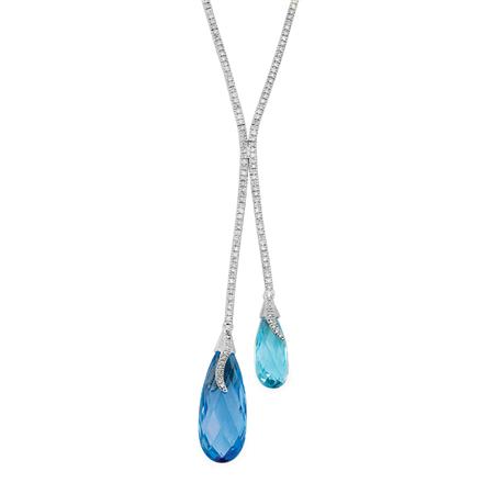 Appraisal: Diamond and Blue Topaz Necklace Estimate -