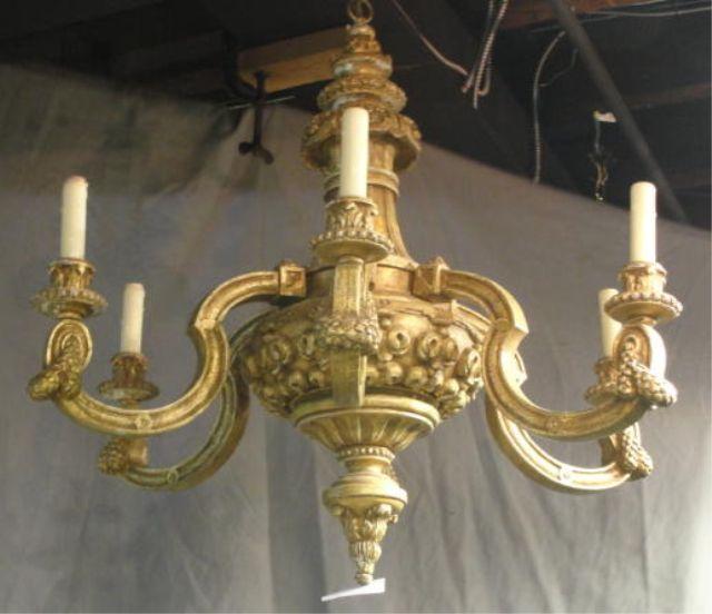 Appraisal: Giltwood Chandelier From a Scarsdale home Dimensions w x h