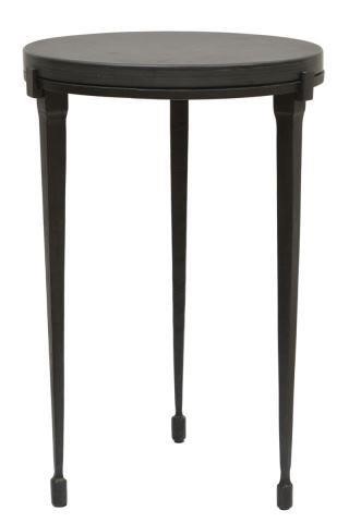 Appraisal: Modern side table late th c circular stone tabletop iron