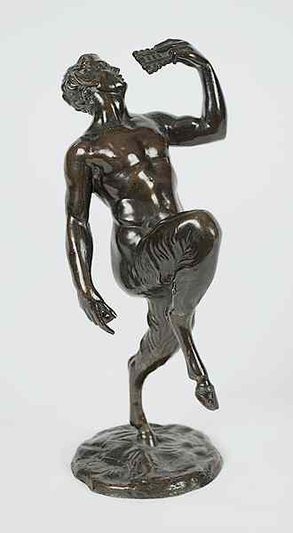 Appraisal: Bronze Statue of Satyr th century a bronze statue of