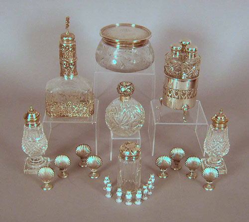 Appraisal: Group of silver silver plated and glass tablewares