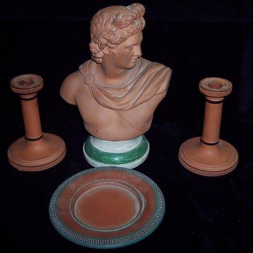 Appraisal: A Watcombe Torquay bust of a Classical youth cm high